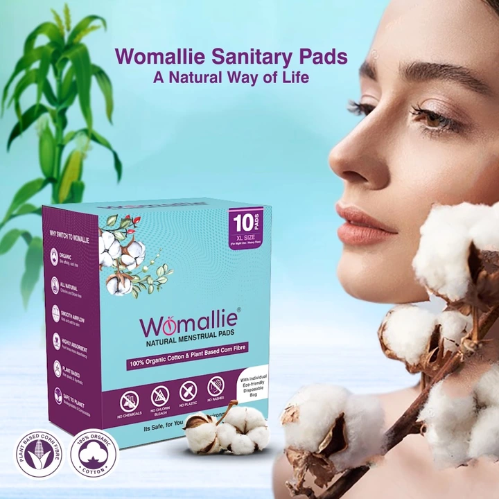 Womallie Organic cotton Sanitary pads 320 mm  uploaded by Nari Garima Enterprises on 9/13/2022