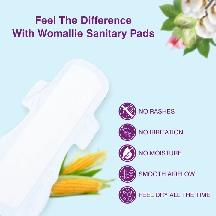 Womallie Organic cotton Sanitary pads rashes free and biodegradable  uploaded by Nari Garima Enterprises on 9/13/2022