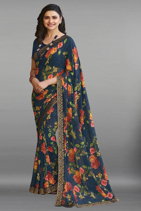 Georgette saree uploaded by business on 9/13/2022
