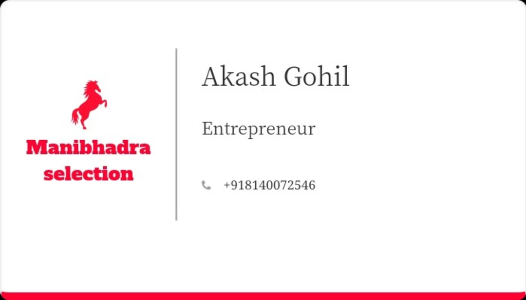 Visiting card store images of Manibhadra selection