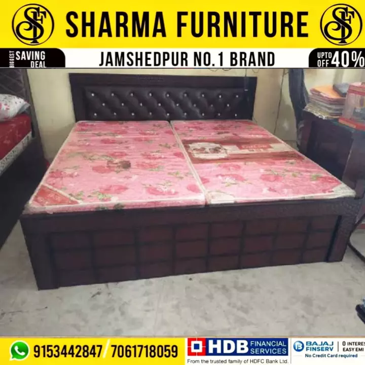 Black Cushioned Bed uploaded by Sharma furniture on 9/13/2022