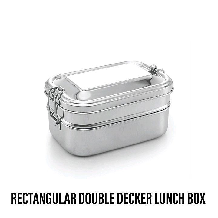 Rectangular double Decker lunch box uploaded by SAVITHA METAL on 6/26/2020