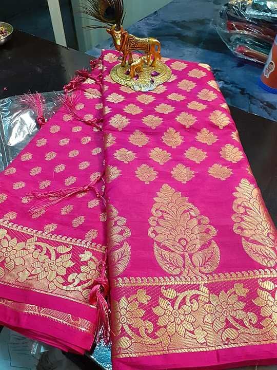 Banarshi silk saree heavy pallu with zari work uploaded by Alankrita collection  on 12/15/2020