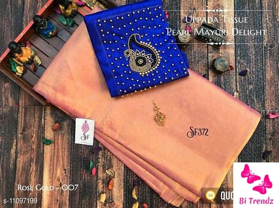 Catalog Name:*Aishani Refined Sarees*
Saree Fabric: Tissue
Blouse: Separate Blouse Piece
 uploaded by business on 12/16/2020