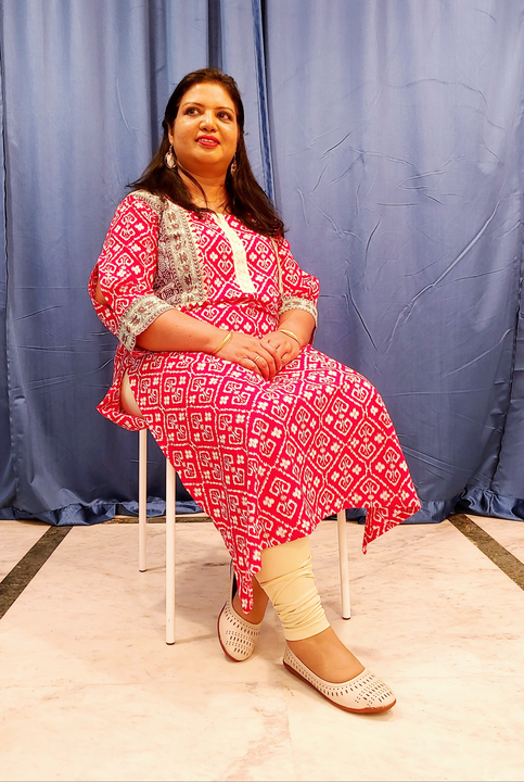 Design no - 136 Cotton patola jaipur print with jacket style yoke  uploaded by Style n Trends plussize store  on 9/14/2022