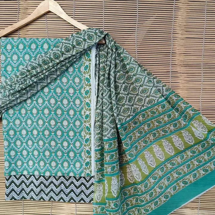 Cotton suit uploaded by Hand block printed sarees on 9/14/2022