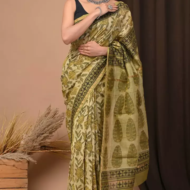 Chanderi silk sarees uploaded by Hand block printed sarees on 9/14/2022