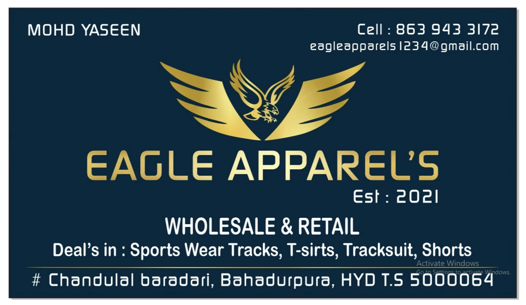 Factory Store Images of Eagle Apparel's