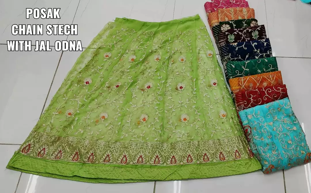 Rajsthani posak chain stitch work with JAL odna uploaded by Shree sevlya textiles on 9/14/2022