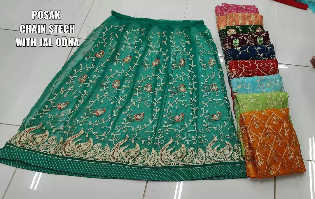Rajsthani posak chain stitch work with JAL odna uploaded by Shree sevlya textiles on 9/14/2022