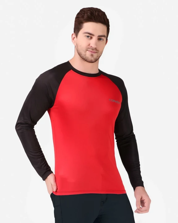 CORWOX Men's Active Sports Full Sleeves Red and Black Polyester T-Shirt uploaded by THE AMAZING STORE on 9/14/2022