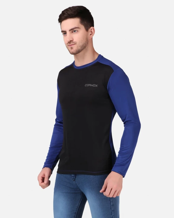 CORWOX Men's Active Sports Full Sleeves Blue and Black Polyester T-Shirt uploaded by THE AMAZING STORE on 9/14/2022