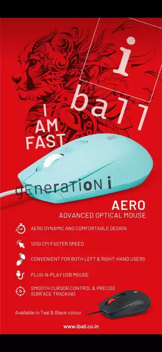 I BALL AERO WIRED WHITE COLOUR MOUSE AVAILABLE  uploaded by Neel it serve on 9/15/2022