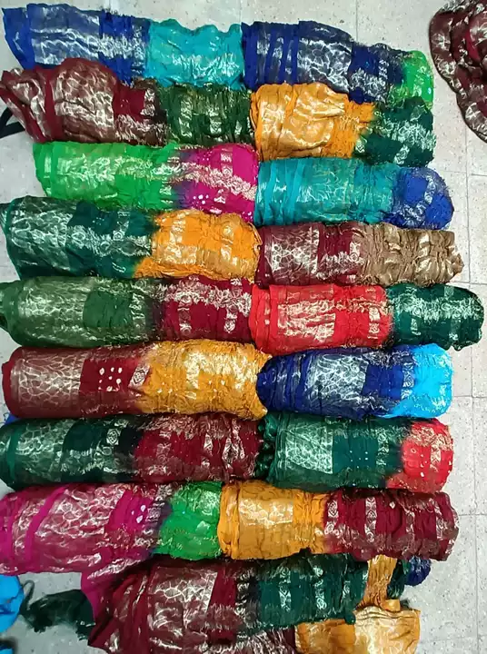Art Silk Tie & Dye Handicraft Bandhani Sarees with Blouse Piece. uploaded by Meera The Bandhani Ghar on 9/15/2022