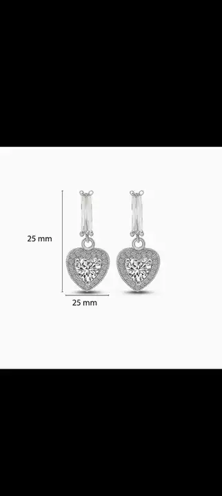 Silver Crystal Heart Earings uploaded by NAKSH JEWELS on 9/15/2022