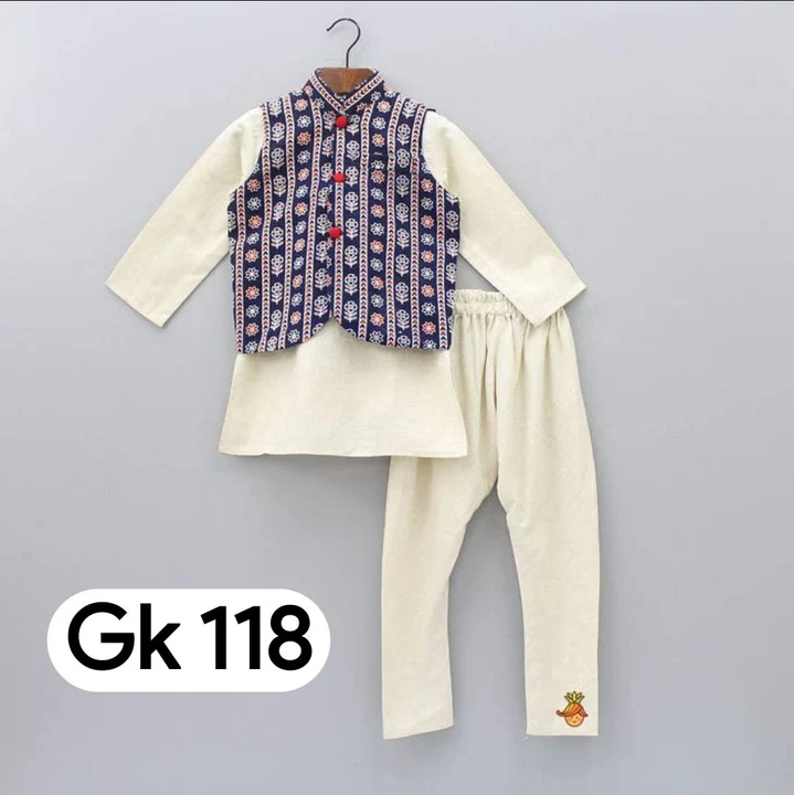 Toddler baby boy party wear kurta Printed   Prince Dresses uploaded by Vastra villa  on 9/15/2022