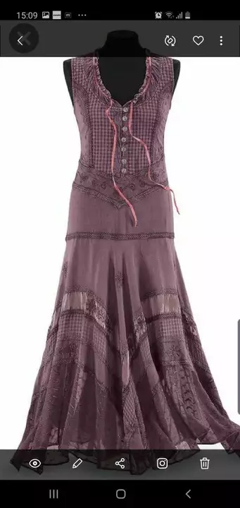 Reyon Crape Full Dress Acid Wash Chocolate Colour uploaded by business on 9/15/2022