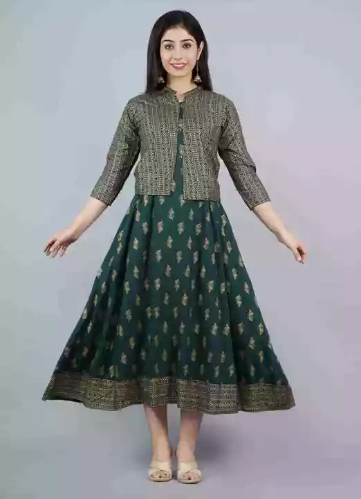 Post image Women A-line kurti with jecket