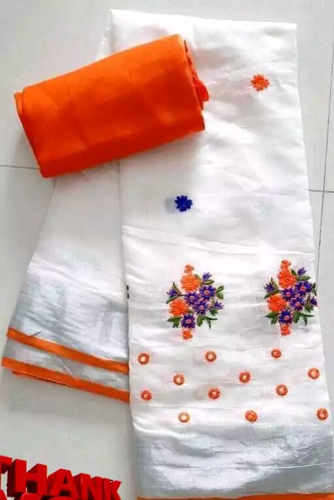 Chanderi Silk sareee with banglori blouse pcs uploaded by Sd collection on 9/16/2022