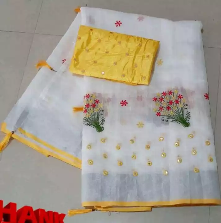 Chanderi Silk sareee with blouse piece uploaded by business on 9/16/2022