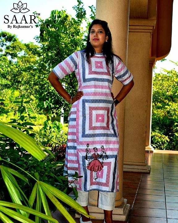 Stripes doll straight long kurti uploaded by business on 12/18/2020