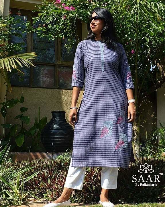 Straight long kurti with applique detailing  uploaded by business on 12/18/2020