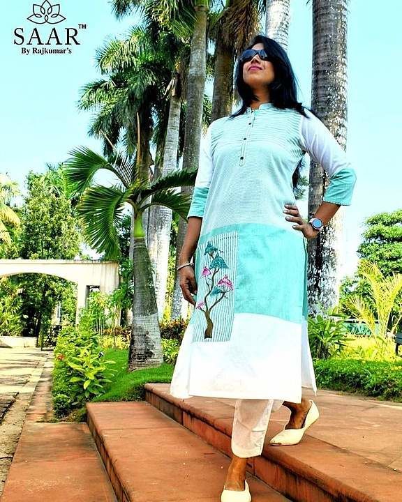 Straight long kurti with hand paint and embroidery  uploaded by business on 12/18/2020