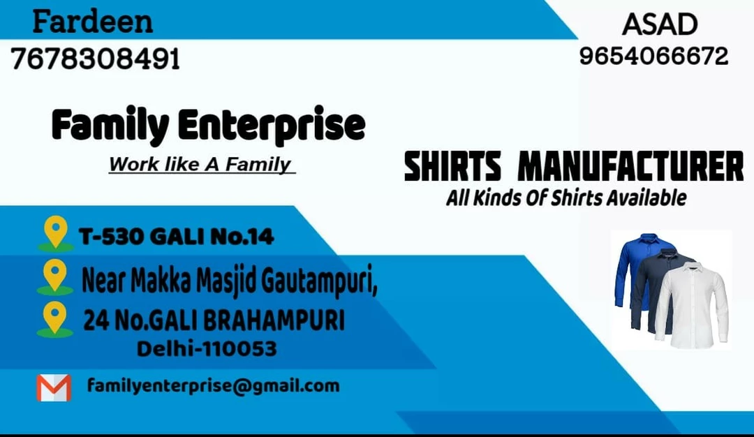 Visiting card store images of Family Enterprise