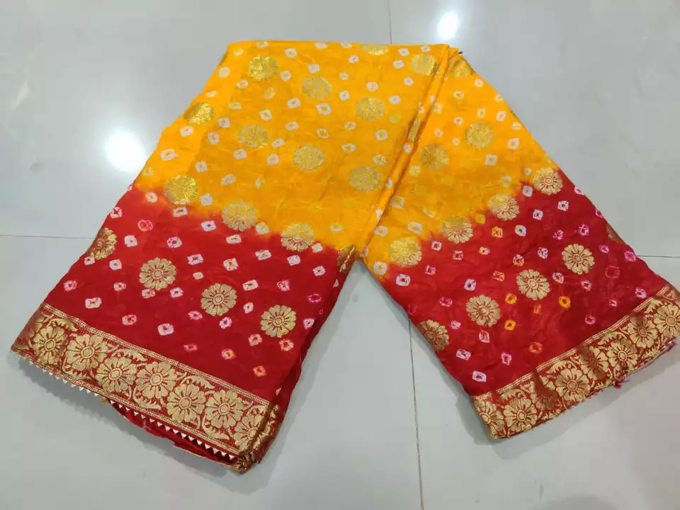 Gharchola bhandhani party wear saree  uploaded by business on 9/16/2022