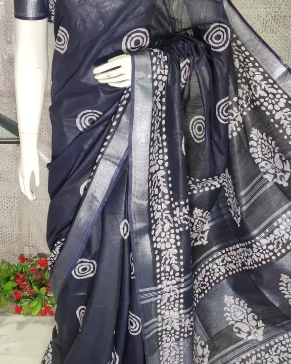 Linen batik Printed saree
 uploaded by Jaipuri suit and Saree on 9/16/2022