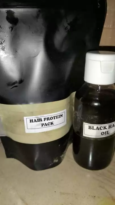 Black protien hair pack and black hair oil uploaded by business on 9/16/2022