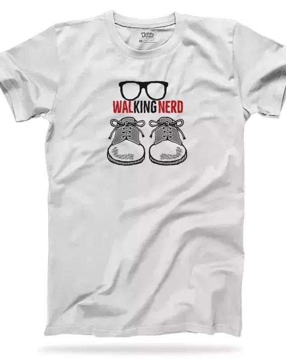 
"Walkin Nerd" Typography Printed Round Neck Half Sleevee Premium Cotton T-shirts  uploaded by Crown 81 on 9/17/2022