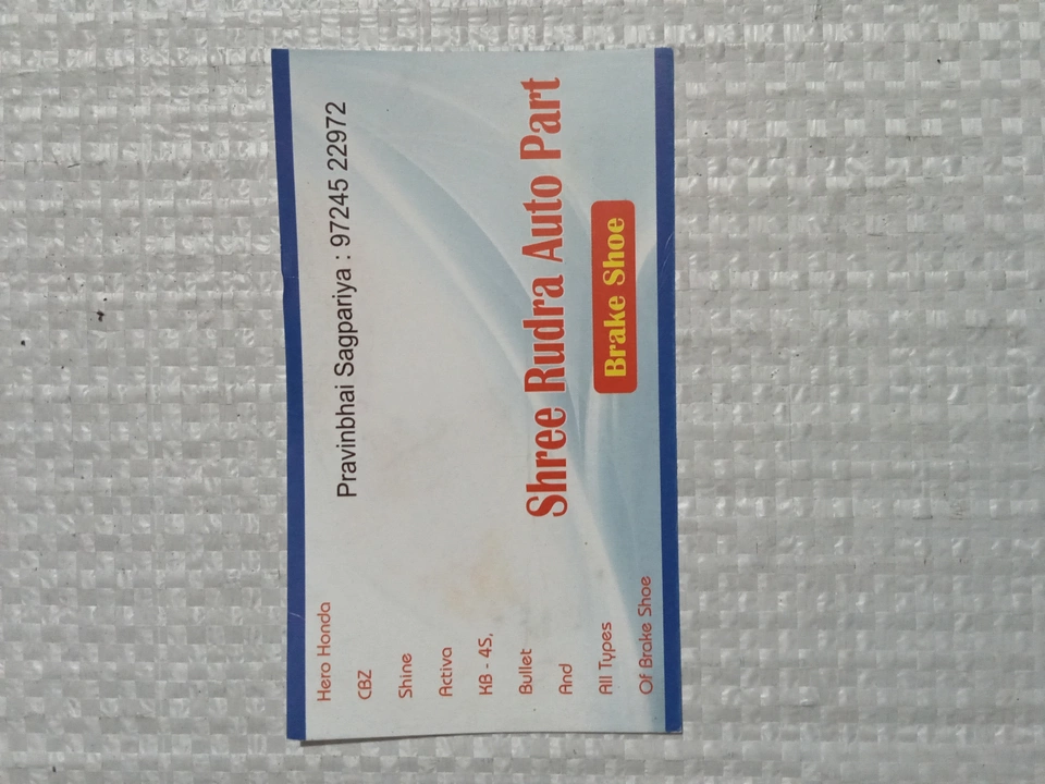 Visiting card store images of Shree Rudra auto part