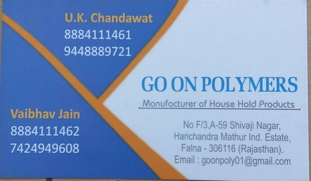 Visiting card store images of Go On Polymers