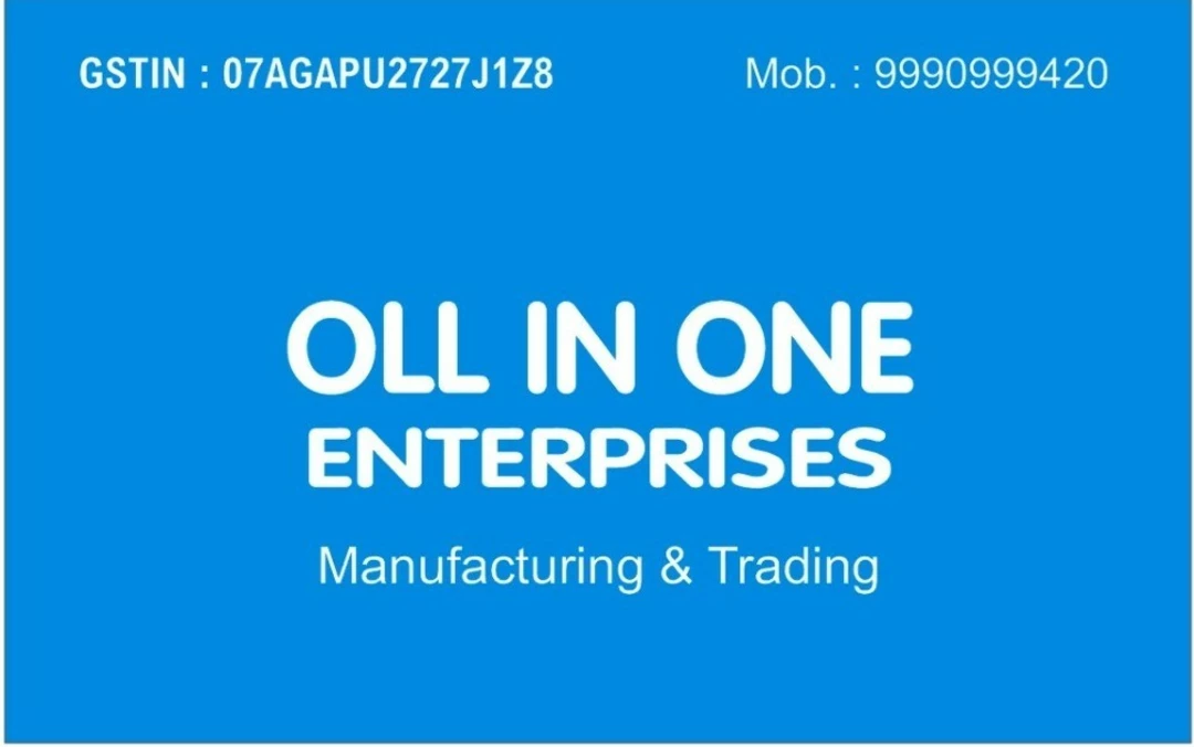 Visiting card store images of Oll in one enterprises