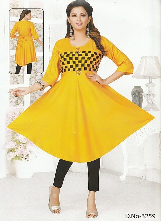Rayon Attractive Ghera Kurtis uploaded by business on 12/19/2020