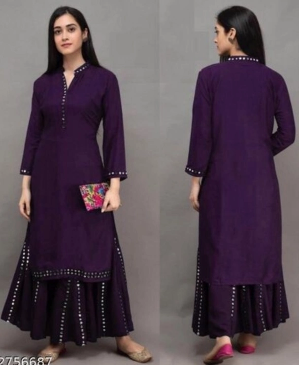 New designed Embroidered Long kurti with plazzo  uploaded by Ameera International on 9/18/2022