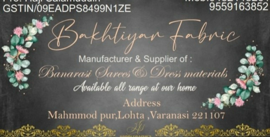 Visiting card store images of Bakhtiyar fabric