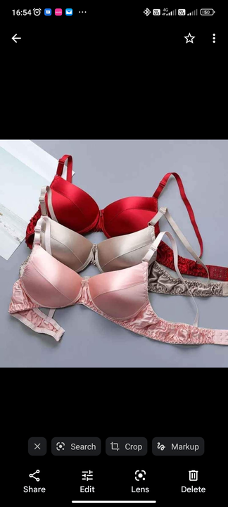 Post image 1x Women Sexy Satin Silk Bra Push Up Bralette Ultra-thin Wireless Bras Underwear