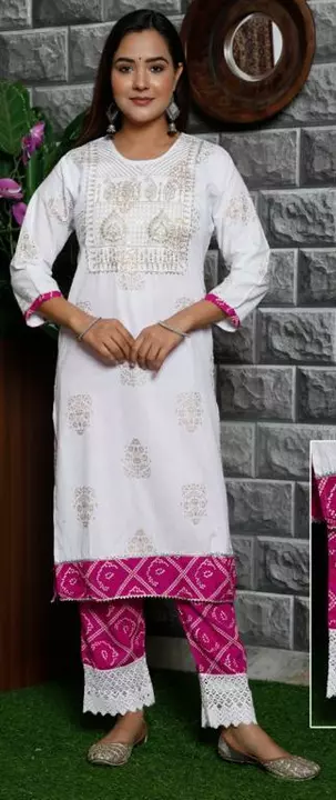 New Jaipuri printed kurta & pajama party wear festival fashion  uploaded by AAFIYA COLLECTION on 9/19/2022
