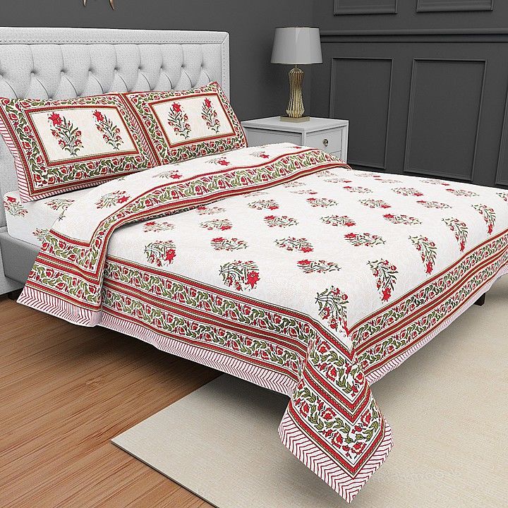 Cotton Jaipuri Double Bedsheets Hand Printed 90x108 inches  uploaded by Ved International  on 12/21/2020