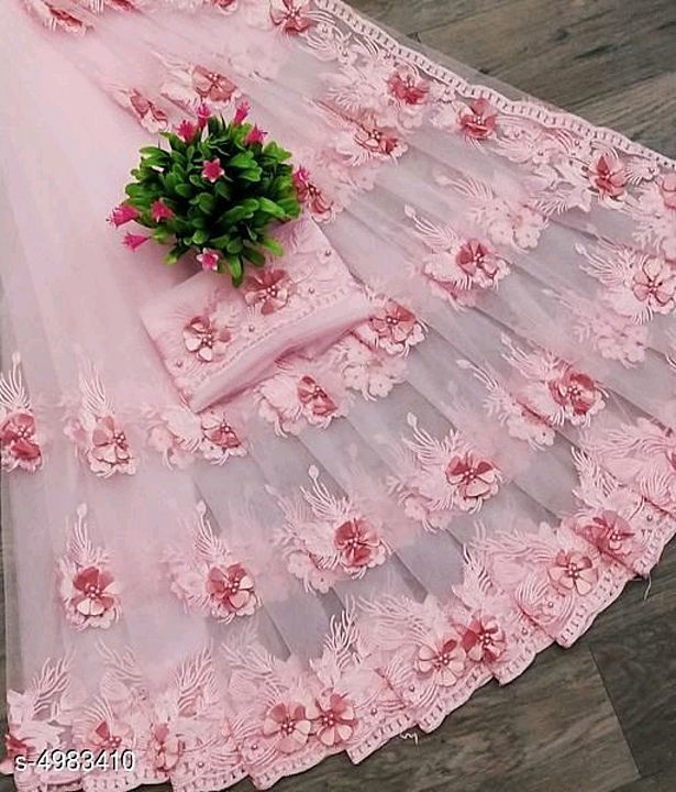 Beutifull fancy net saree uploaded by Womens and kids wear on 12/22/2020