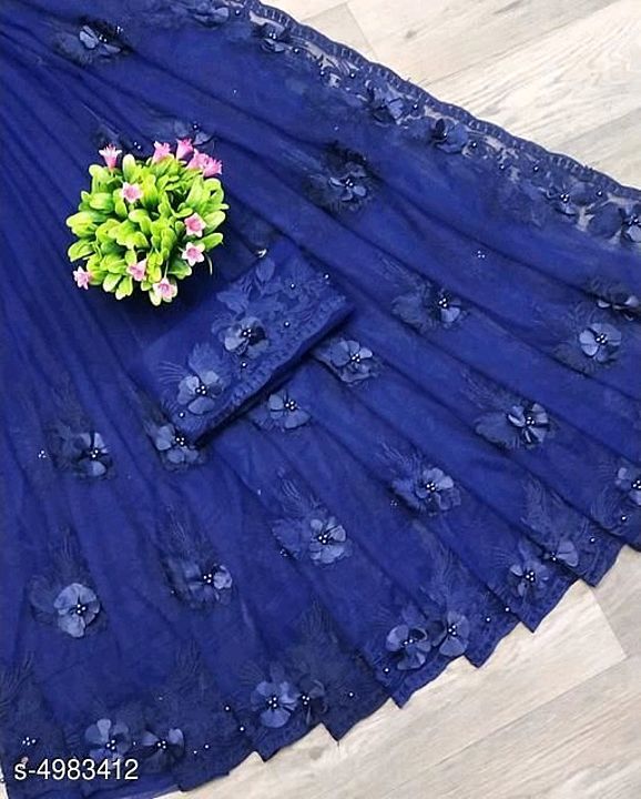 Beutifull fancy net saree uploaded by Womens and kids wear on 12/22/2020