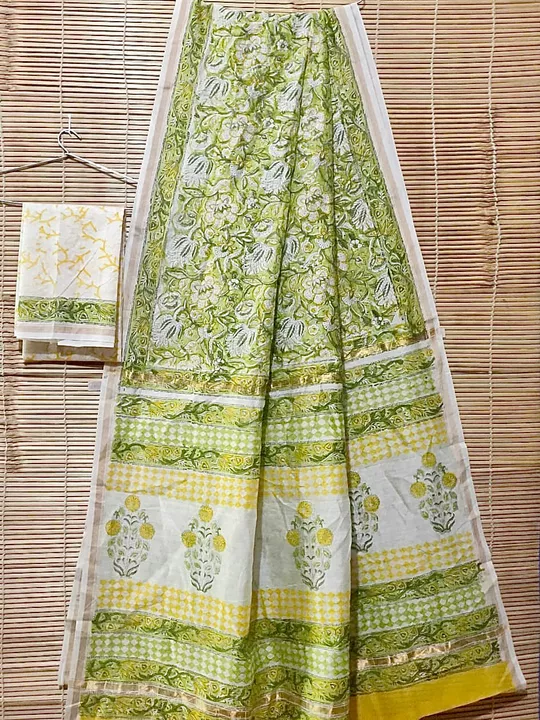 🌻 *New collection* 🌻
🌻 block printed soft and baeutifull *Chandari silk saree with blouse 🌻
 uploaded by Lookielooks on 9/20/2022