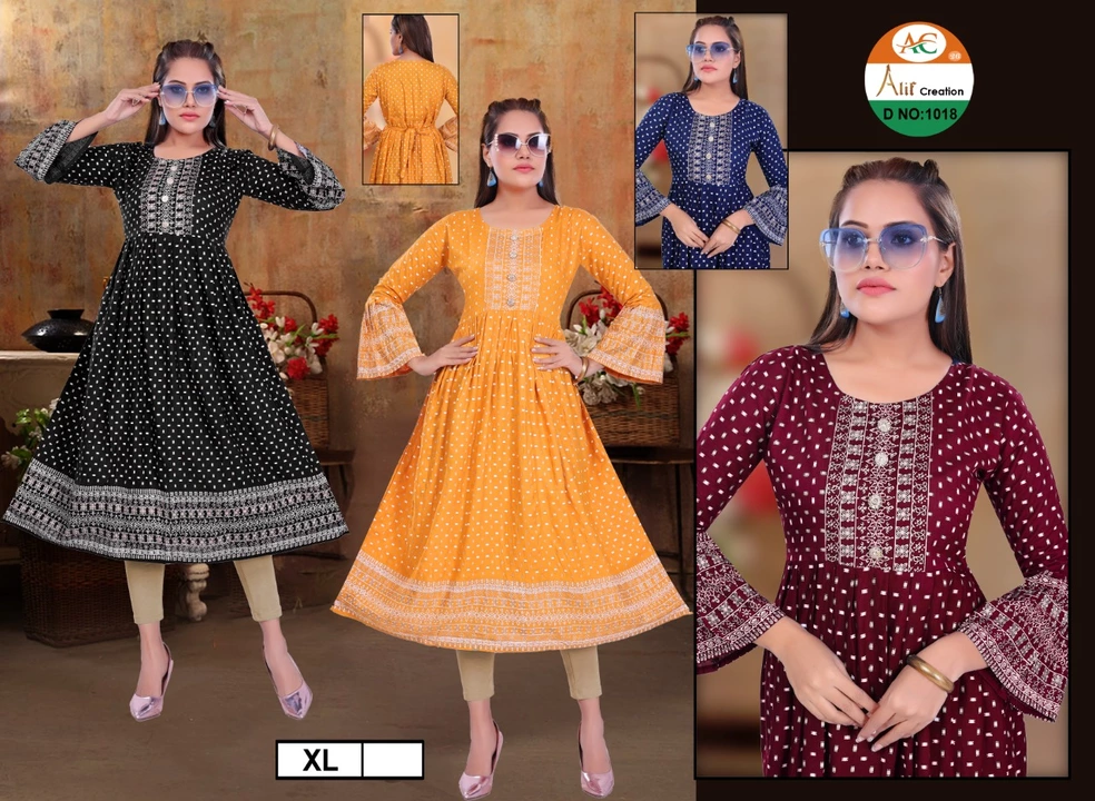 Rayon printed kurtis uploaded by business on 9/20/2022