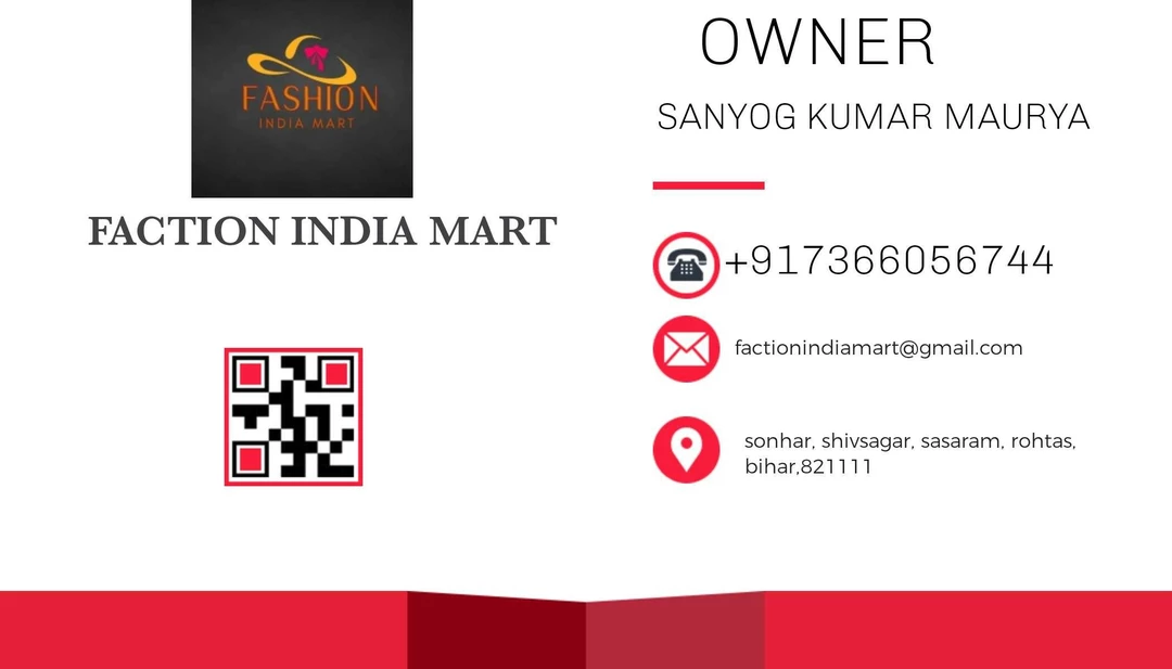 Visiting card store images of FACTION INDIA MART