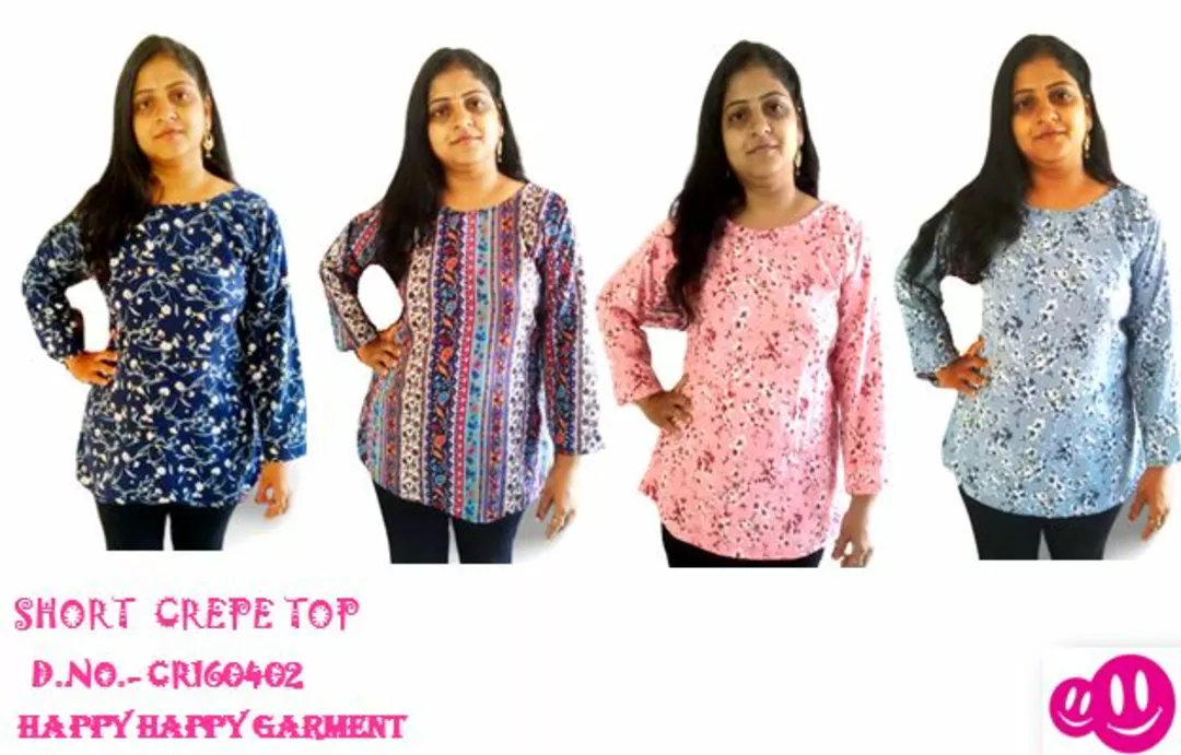 Crepe fabric top tunics uploaded by Happy Happy Garment on 9/20/2022