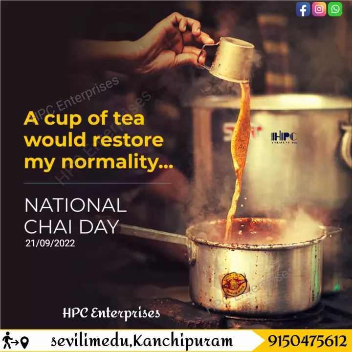 Post image ☕HAPPY NATIONAL CHAI DAY✨✨☕
#chai #tea #indiantea #bestindiandrink #refresingdrink #hpcenterprises  #dailydrink