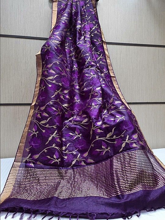Silk Linen Embordery Design Saree uploaded by Javed Handloom  on 12/23/2020