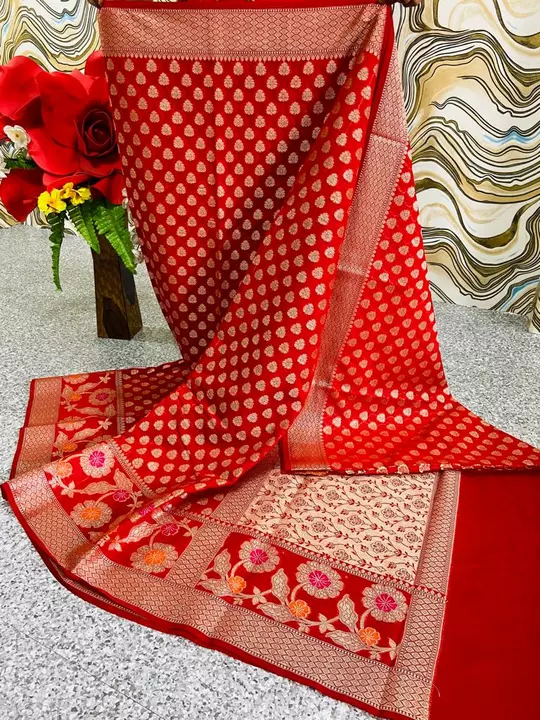 Banarasi semi  Georget silk soft saree  uploaded by Advik fabrics on 9/21/2022